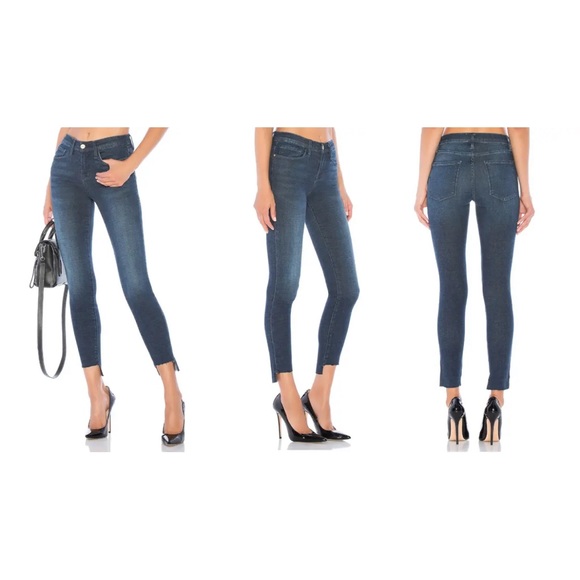 FRAME Le Skinny Jeans Size 27 Waist Raw Frayed Step Hem Galvin Wash LSJRS206 - Picture 2 of 6